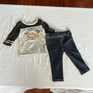 Outfit Oshkosh too and baby Gap bottom sz 24